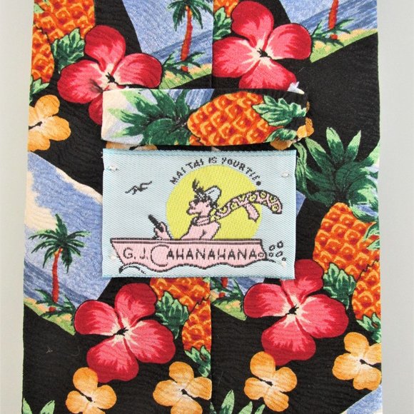 G.J. Cahanahana Men's Silk Tie - Picture 4 of 4